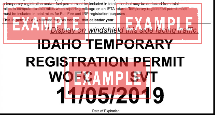 La representación física de la placas temporales Idaho se presenta de dos formas: si la compra es a un particular, la autorización es simplemente una copia legible de la factura de venta o el título firmado, la cual debe estar visible en la ventana trasera durante las 72 horas de gracia. En contraste, el permiso de 30 días que otorgan las placas temporales de dealer Idaho es un documento impreso formal que actúa como la matrícula provisional y se coloca en el área de la placa trasera. En ambos casos, el documento visible es esencial como prueba legal al circular mientras completas el registro en donde sacar placas temporales en Idaho.