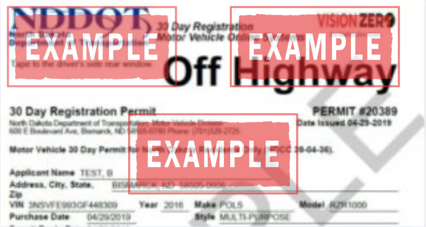 La placa provisional North Dakota que recibe un comprador es un documento oficial de papel, generado digitalmente para certificar la legalidad del vehículo en tránsito.