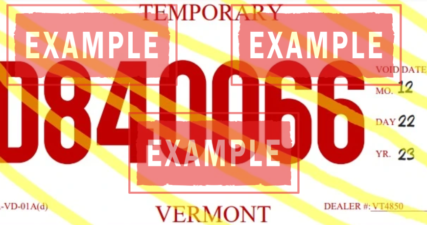 La placas temporales Vermont es un documento impreso que funciona como tu registro provisional para circular legalmente en el estado.