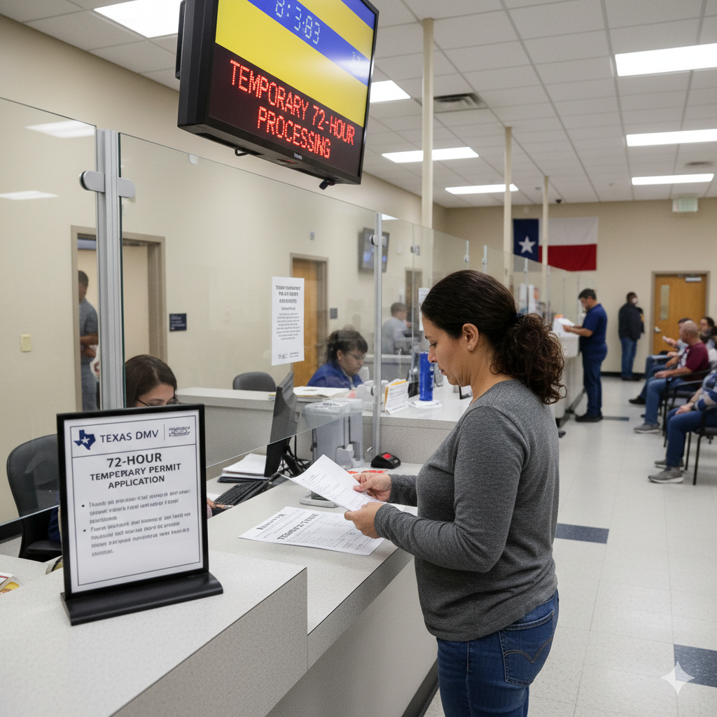 El permiso temporal de 144 horas en Texas funciona de manera muy similar al de 72 horas, pero ofrece una mayor duración: seis días consecutivos. Esto lo hace perfecto para viajes más largos o situaciones en las que sabes que necesitarás circular más tiempo antes de obtener placas permanentes.