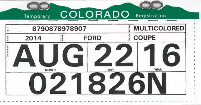 Ejemplo sencillo de placas temporales en Colorado